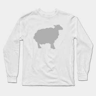 Sheep Silhouette Pattern in Grey on Mustard Yellow Long Sleeve T-Shirt